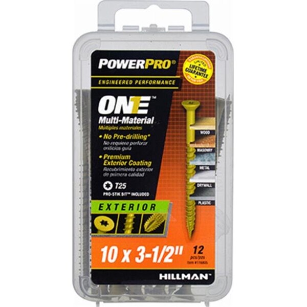 Hillman Fasteners 240675 10 x 3.5 in. Exterior Flat Head One Screw - Bronze Epoxy; Pack of 12